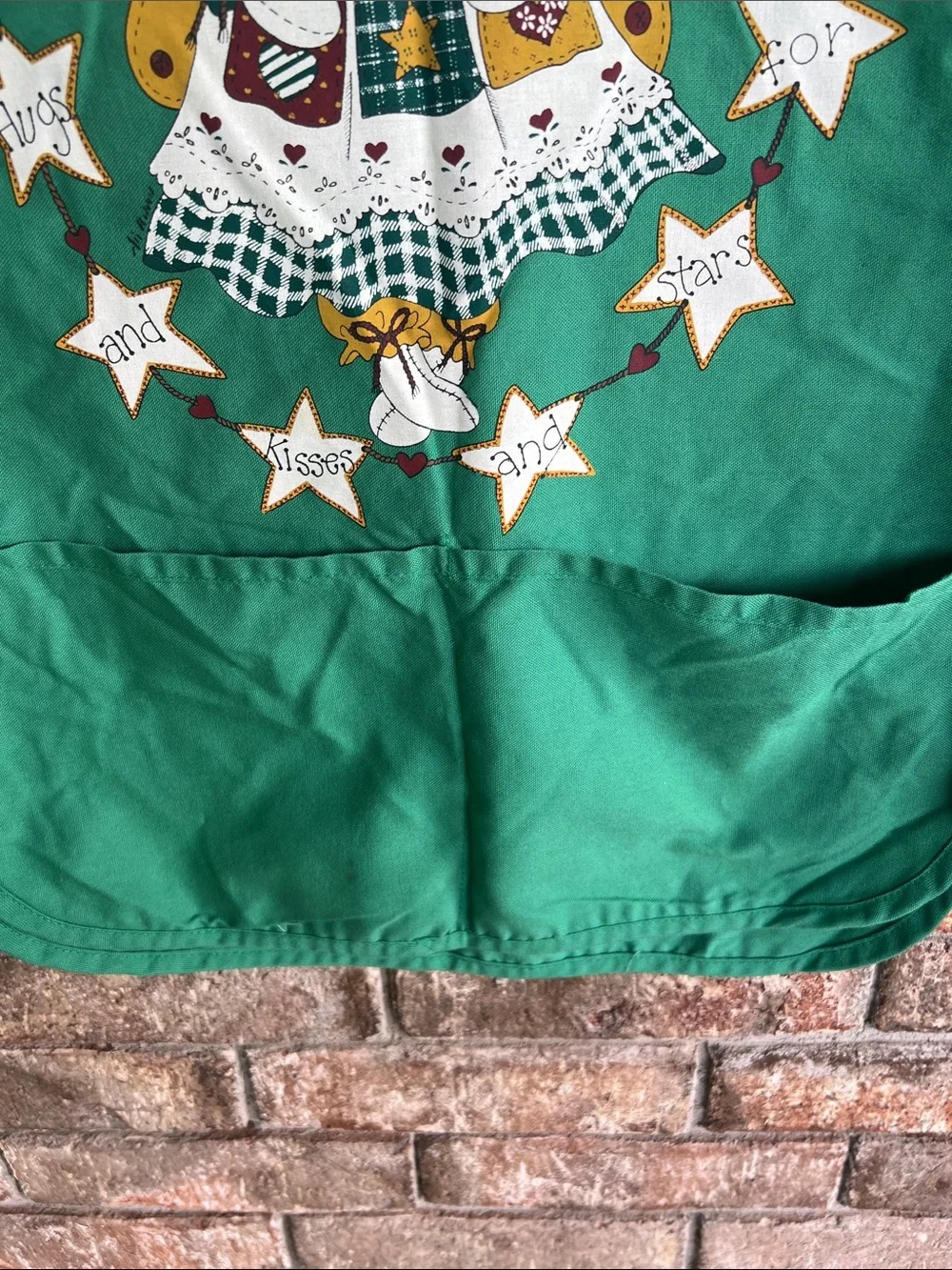 vintage grandma's guardian Angel Apron Vest tie sides front pockets one size